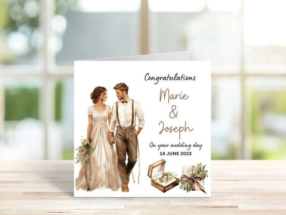 Personalised On Your Wedding Day Card for Best Friend Sister cousin