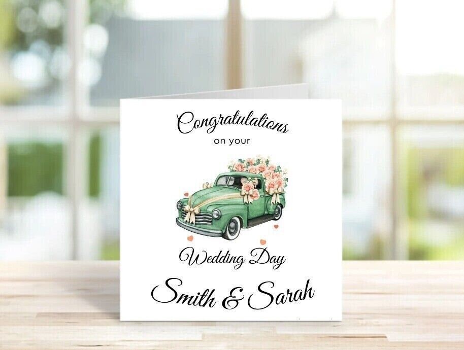 Personalised On Your Wedding Card, Congratulations Wedding Day Card