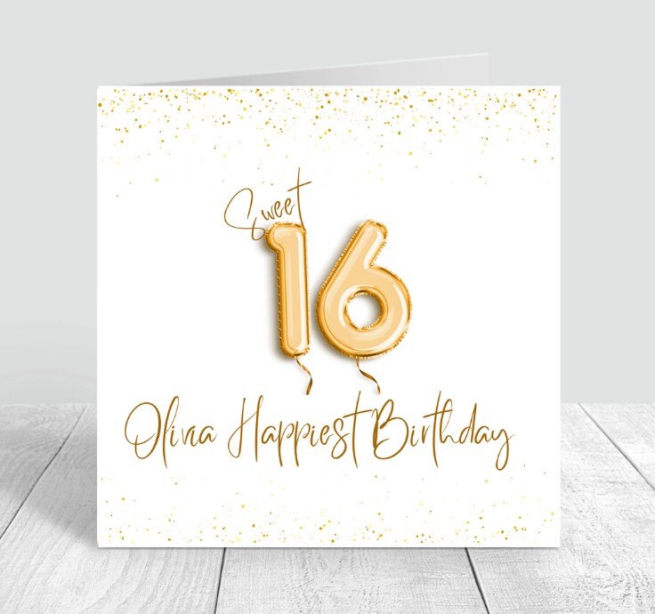 Personalised 16th Birthday Card For Son 16th Birthday Cards Son 16 Card Son 16th Birthday Gift Sons 16th Birthday Prints Happy 16th 6x6