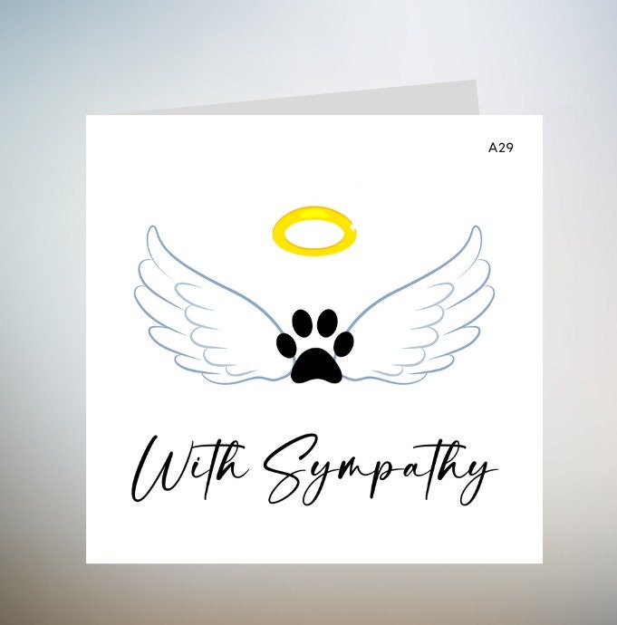 Dog Sympathy Card, thinking of you card, animal card, pretty card, dog card, pet card 6x6