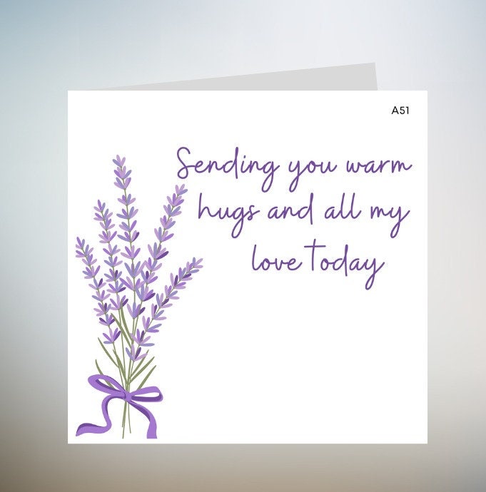Sending Lots of Love and Hugs Card. Thinking of You, Missing You. Recovery Card. 6x6