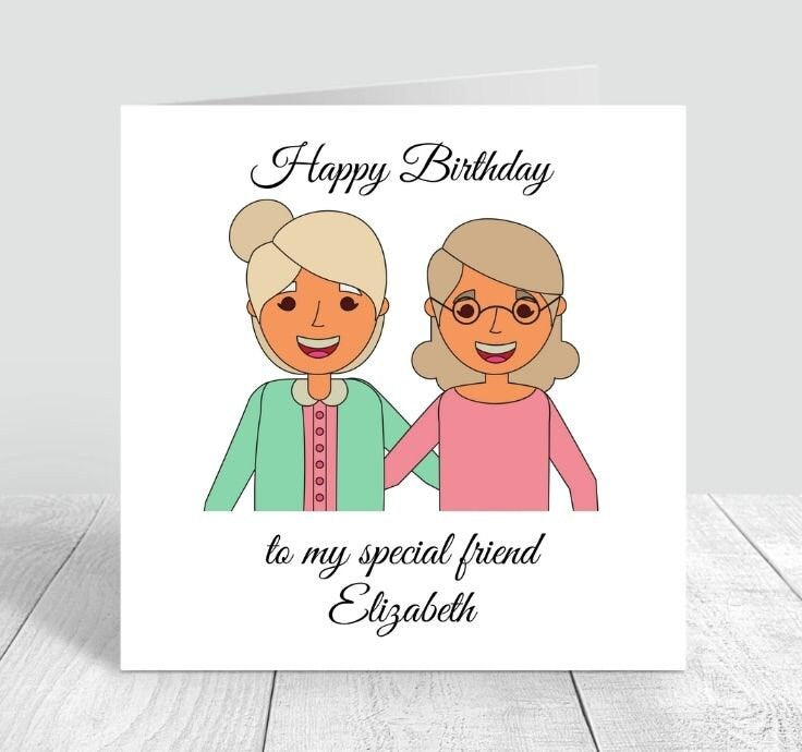 Special Birthday Card For Friend, Friend Birthday Card, Personalised Birthday Card For Friend, Birthday Card For Best Friend, Card 6x6