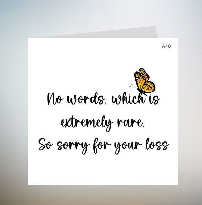 Thinking of You So Sorry For your Loss Card. Bereavement Card.6x6