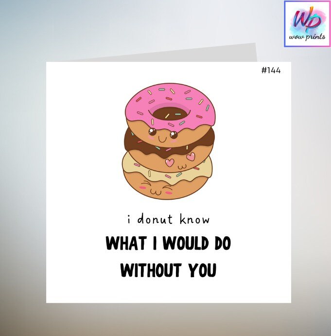 personalised Valentines Donut Card 6x6