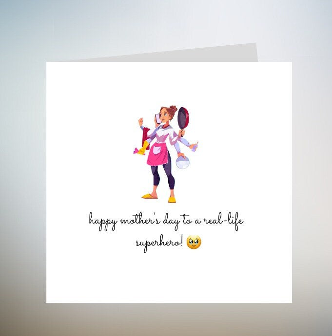 Sper hero Card Happy Mothers Day Card, Mothers Day Card, Mothers Day Card, Card For Mothers Day,Special Card For Mothers Day,Mothers Day 6x6
