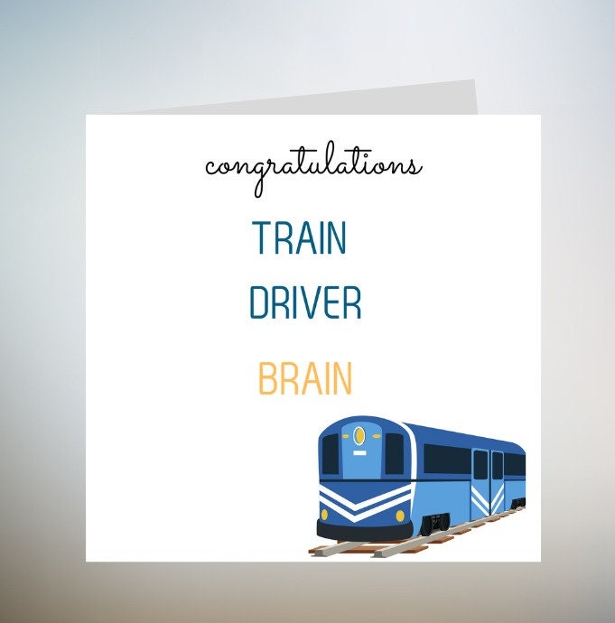 New Job Card For A Train Driver - Congratulations - Personalised - Leaving Card 6x6