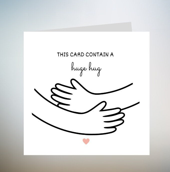 Sending a Big Hug So It's There When You Need It, Missing You Card, Long Distance Card, Hug Card, Thinking of You Card 6x6