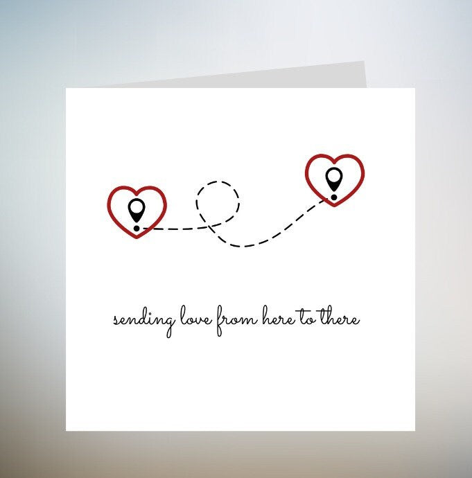 sending you love from here to there Card For Husband, Birthday Card For Wife, Special Birthday , anniversary,valentines Card For Partner 6x6