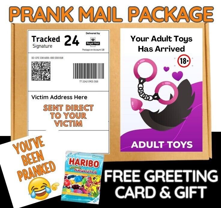 Prank Mail Package - Adult Toy arriv Sent Directly to Victim by Post - Adult Joke Parcel Birthday Postal Gift Funny Gag Embarrasing Humour