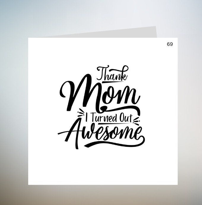 Thank You Mom , Mothers Day Card, Mothers Day Card, Card For Mothers Day, Special Card For Mothers Day, Mothers Day 6x6