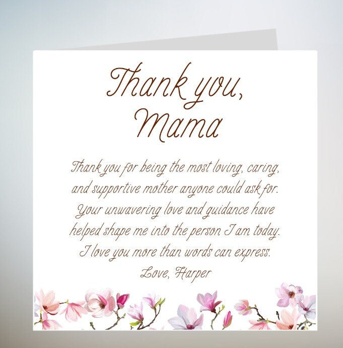 Personalised Mum Thank You Card, Mum Birthday Card, Card For Mummy, Mum Card, Thank You Mum, To My Mum, Mom, Mam, Mothers Day Card 6x6