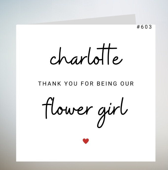 Thank You For Our Beautiful Wedding Flowers Card. Appreciation Card. 6 x 6 Card.