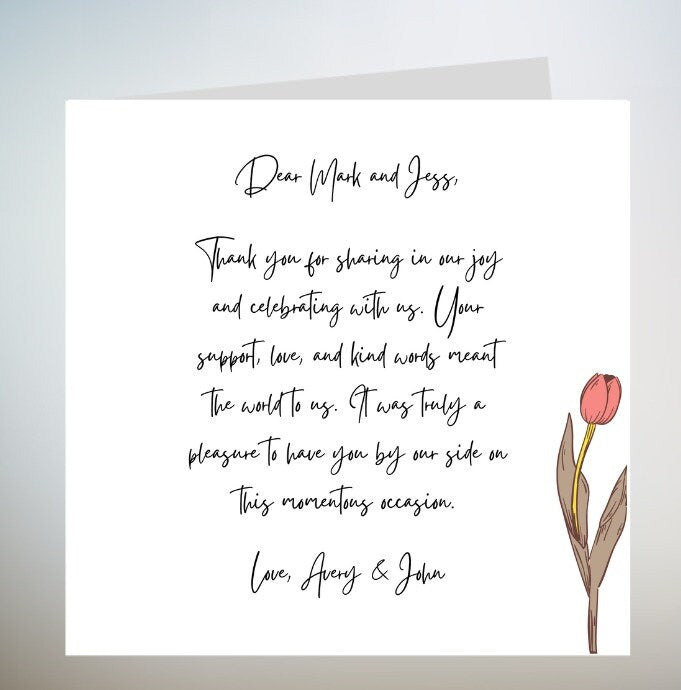 Personalised Poem Thank You Card For Best Friend, Thank You For Everything Greeting Card , Missing You Card, Custom Name 6x6