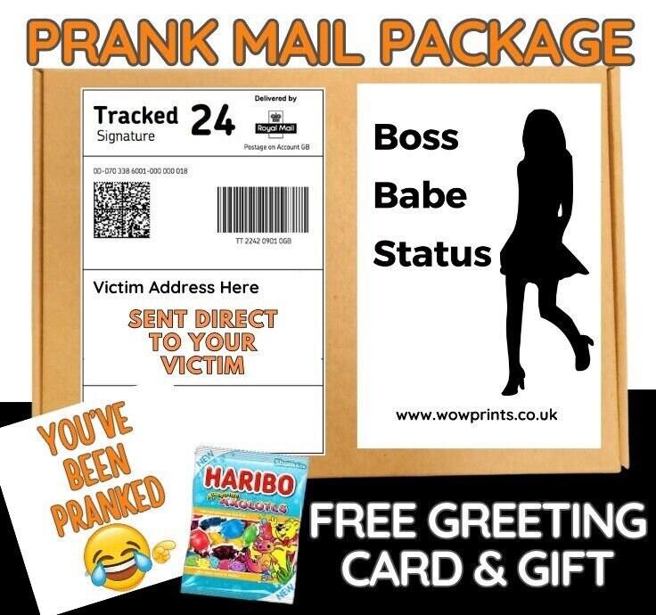 Prank Funny Boss Babe Status Adult Joke Birthday free sweets card shock