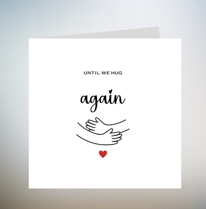 Until We Hug Again Card, Thinking of You Card, Miss You Card, Long Distance Card, Friendship Card, Sending Hug Card For Best Friend 6x6