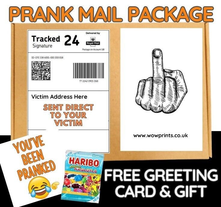 Prank Funny Post Middle Finger Adult Joke Birthday free sweets card shock