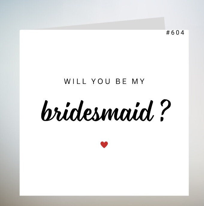 Will You Be My Bridesmaid Card, Wedding Card, Proposal Card For Wedding, Bridesmaid Proposal Card, With You Be Our, Personalised, 6x6