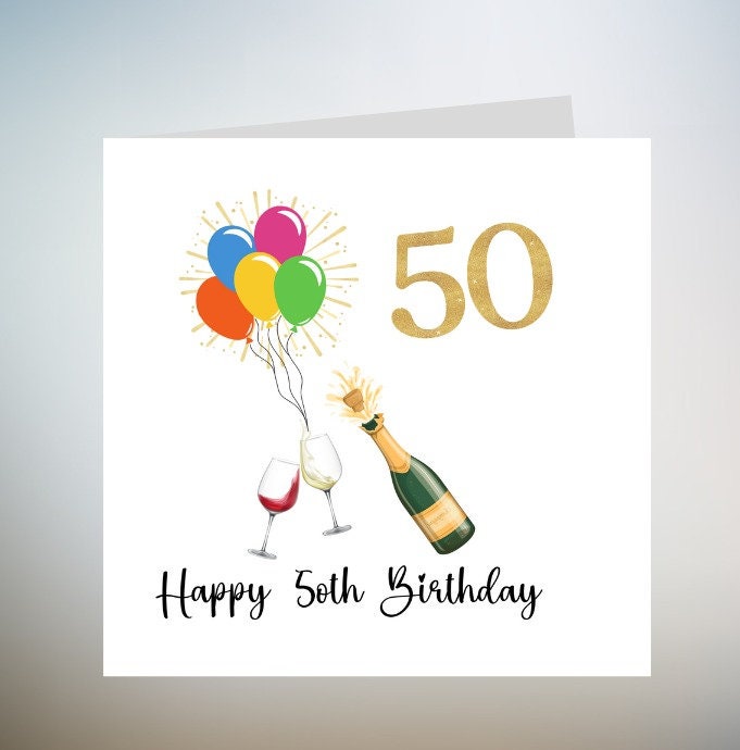 50th birthday card | greetings card | birthday day card for her | personalised card | gift | thirty | happy birthday | birthday card 6x6