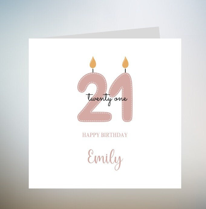 21st Birthday Card For Daughter, Twenty First Birthday Card For Girlfriend, Personalised Birthday Card For Her, 21st Birthday 6x6