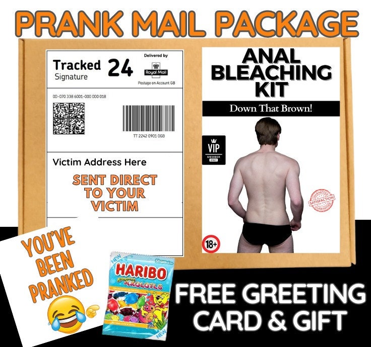 Prank Mail Package -ANA L BLEACHING KIT ,sent directly to Victim by Post - Postal Gift Funny Gag Embarrassing