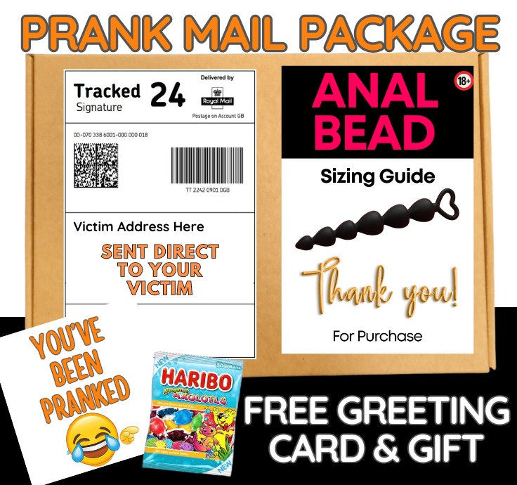 Prank Mail Package Anal Bead Sizing Guide,Adult joke prank Sent directly to the victim