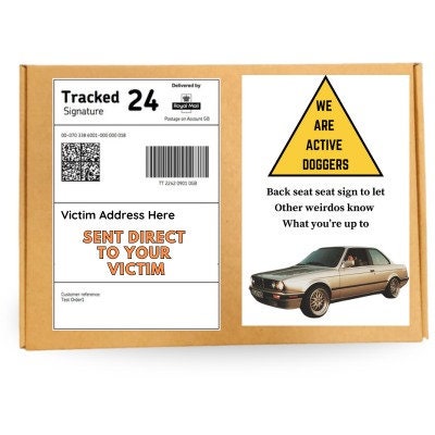 Prank Mail Package We are Active Doggers,Adult joke prank Sent directly to the victim