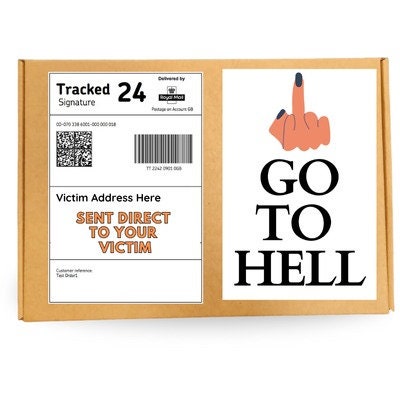 Prank Mail Package GO To HELL,Adult joke prank Sent directly to the victim
