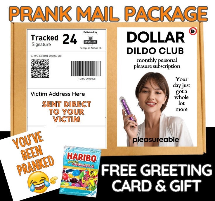 Prank Mail Package Dollar DILD O Club membership,Adult joke prank Sent directly to the victim