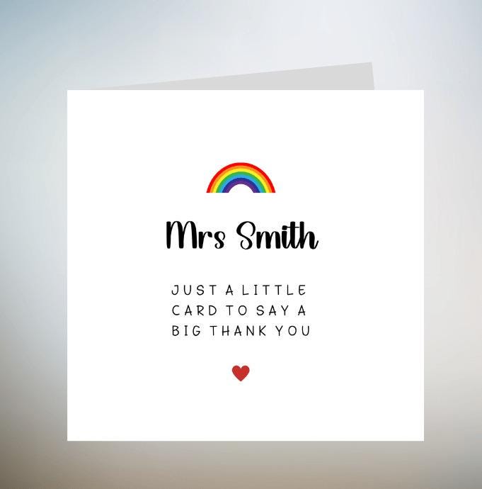 Simple Thank You Card, Little Card To Say A Big Thank You, Thank you Teacher Card 6x6