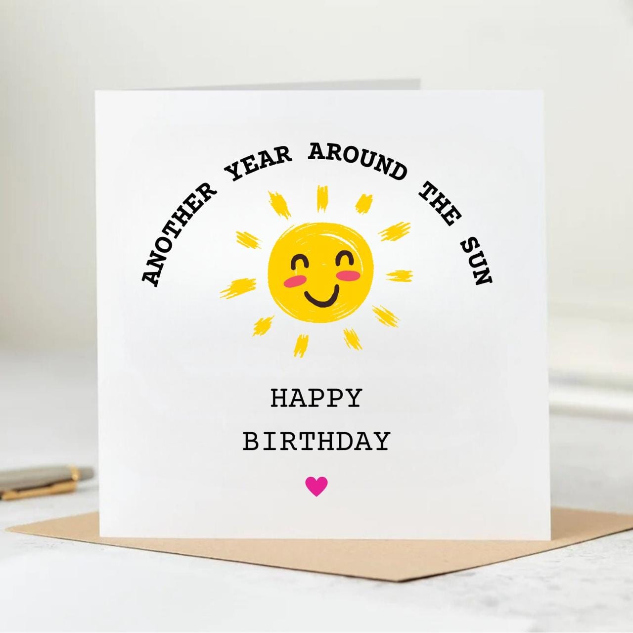 Another Year Around The Sun Boho Birthday Card | Happy Birthday, Bday 6x6