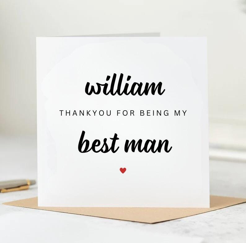 Best Man | Thank you for being my Best Man Card - Best Man Card - Card for Best Man - Best Man wedding card - Thank you Best Man 6x6