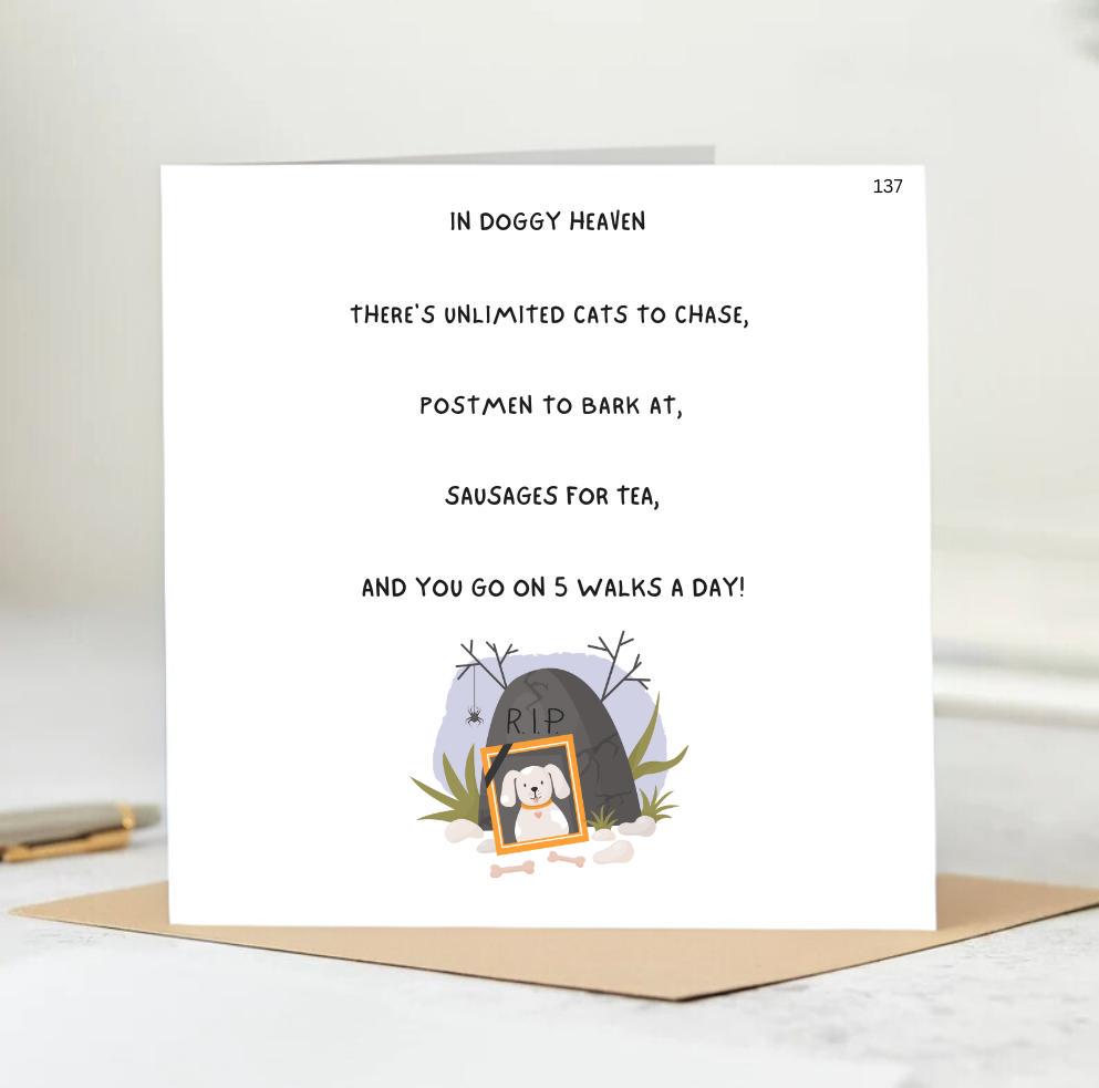 Dog Sympathy_With sympathy for the loss of your Dog card - Dog loss sympathy card - personalised pet loss card 6x6