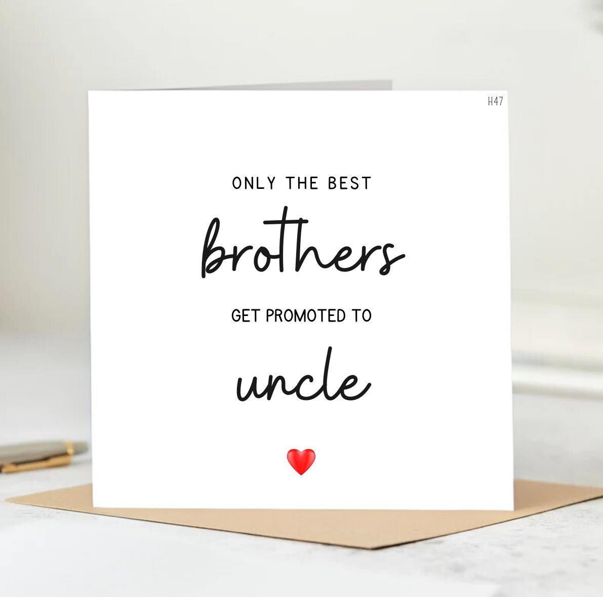 Pregnancy Announcement Card, Surprise Pregnancy Card For Uncle to be, How would you like a promotion to Uncle? Expecting New Baby Card 6x6