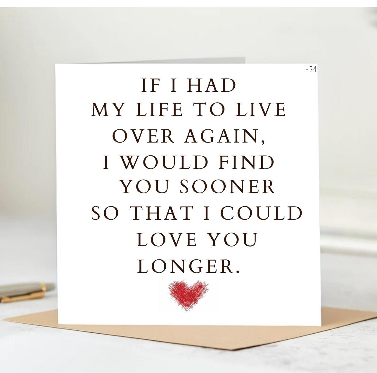 Personalised Cute Love Card - Romantic Anniversary, Valentine’s, or Just Because Card - 6x6 inches, boyfriend or girlfriend gift 6x6