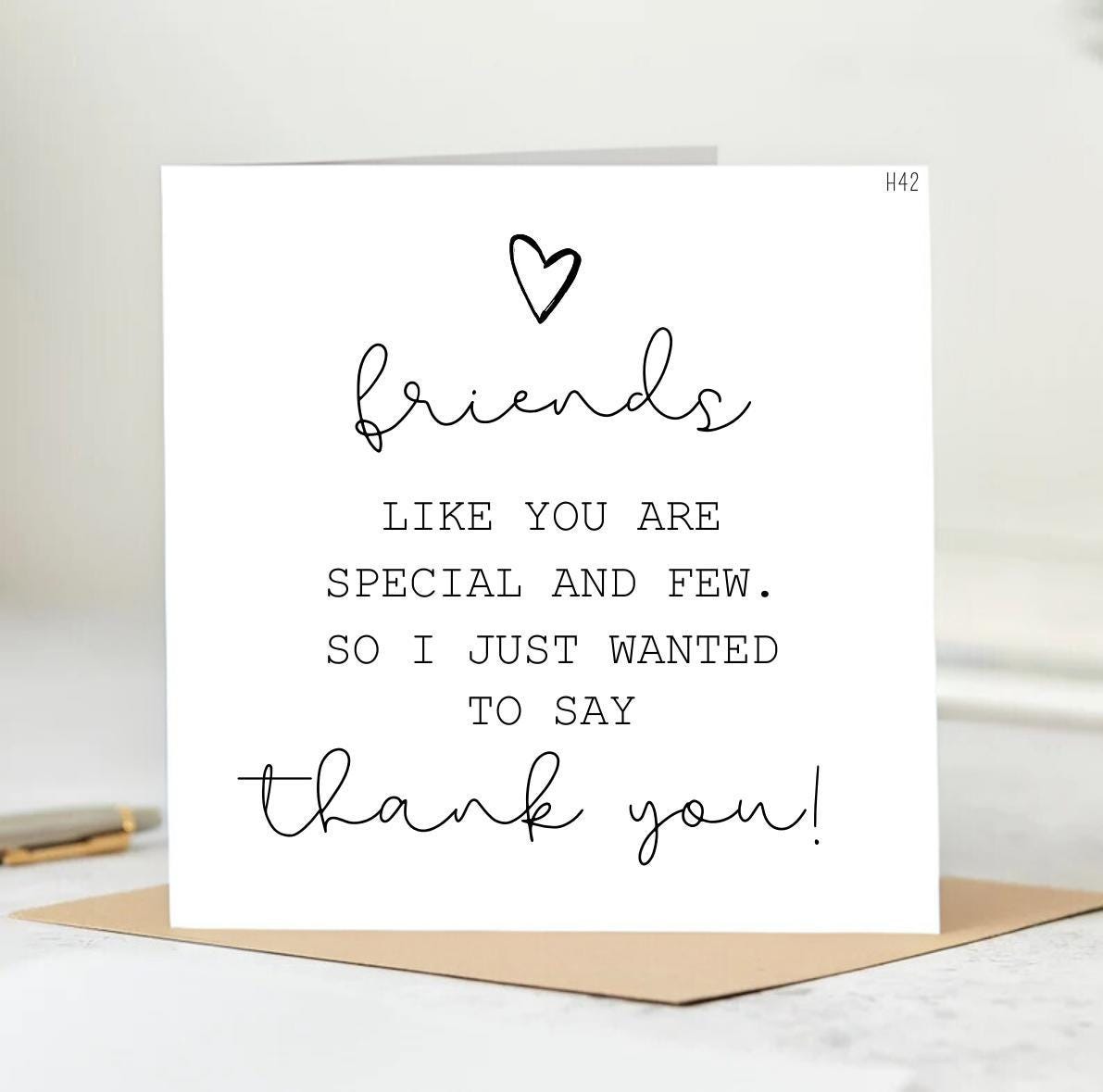 Friends Like You Are Special And Few - Friend Thank You Card, Best Friend Card, Leaving Card, Retirement Card 6x6