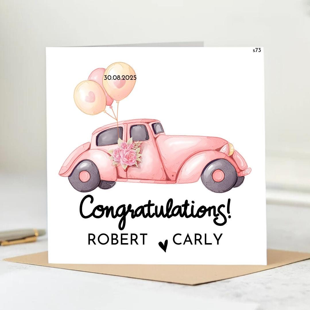 Personalised Wedding Card, Personalised Mr and Mrs Card, Mr and Mr, Mrs & Mrs, Monogram Wedding Card,6x6