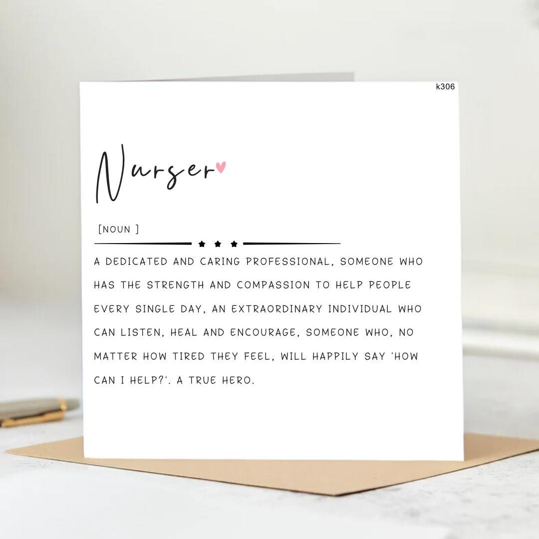 Nurse's definition | nurses week | personalized nurse gift | nurse card | nurse 6x6