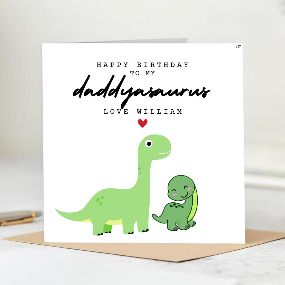 Personalized Birthday Card for Child – Baby Dinosaur Design, Custom Dinosaur Card from Child.6x6