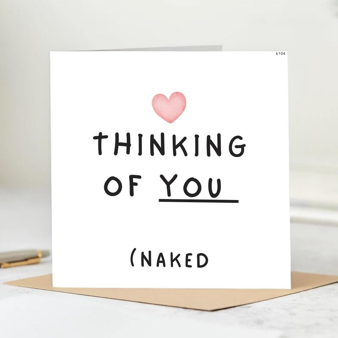 Thinking of you card | Funny romantic card 6x6 personalised