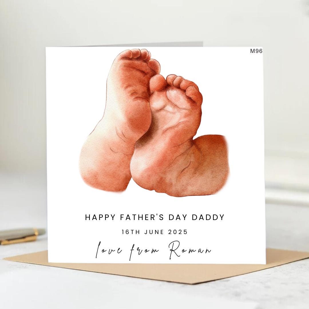 Personalised first birthday as daddy card | Happy Fathers Day Card from Baby, I Love You Dad-Beautiful Card 6x6