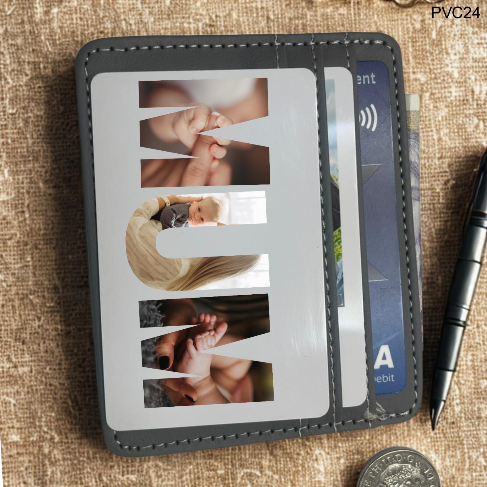 Custom Photo Wallet Card: 'MUM' Cutout, Personalized Keepsake