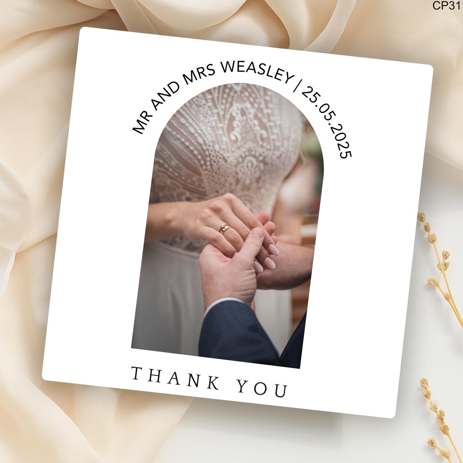 Custom PhotoThank You Card-Elegant Wedding Thank You Card-Personalized Mr and Mrs Weasley Photo Card