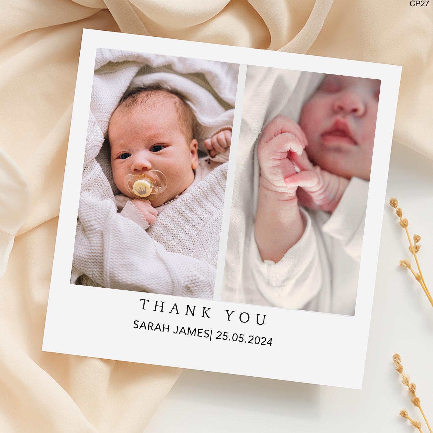 Personalized Photo Thank You Card: Elegant Keepsake Note