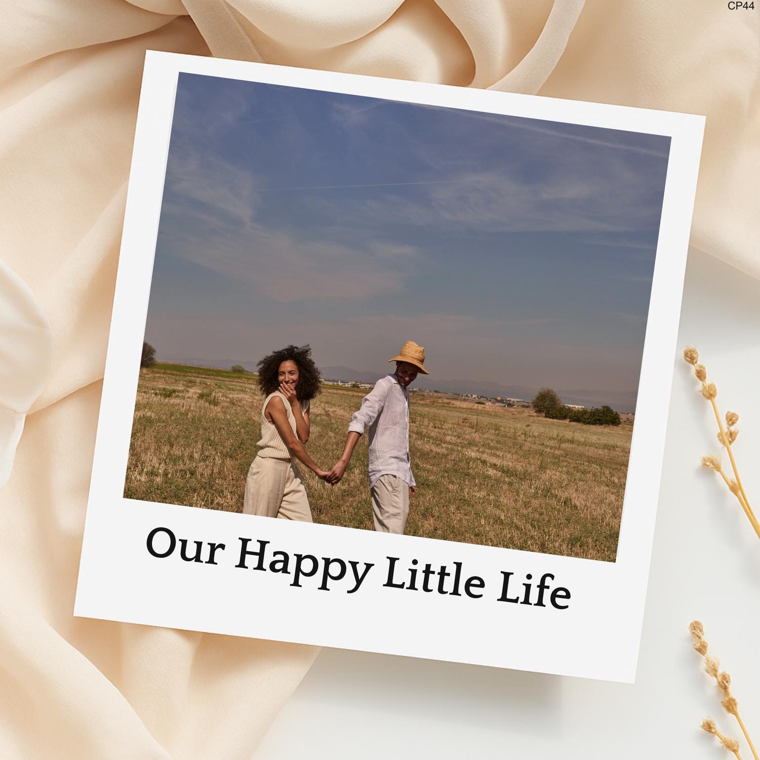 Personalized Photo Card-Custom Printed Keepsake-Our Happy Little Life-Unique Memory Card for couple-Romantic Anniversary or Just Because