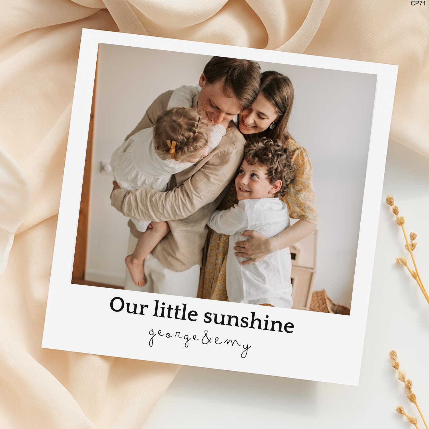 Personalized Family Photo Card - Our Little Sunshine Keepsake