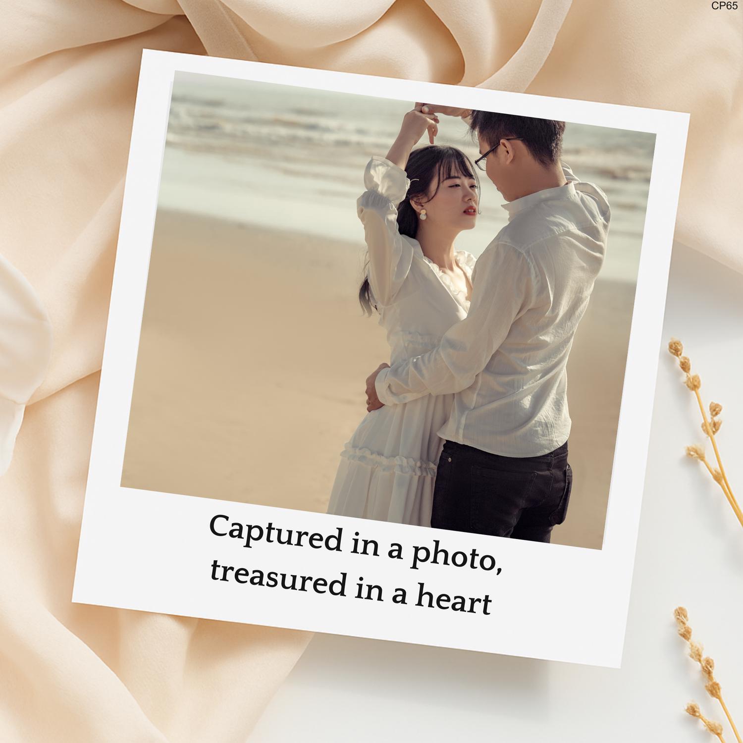 Captured in a Photo, Treasured in a Heart - Romantic Couple Beach Photo Print, Love Memory Wall Art, Anniversary Gift, Wedding Decor