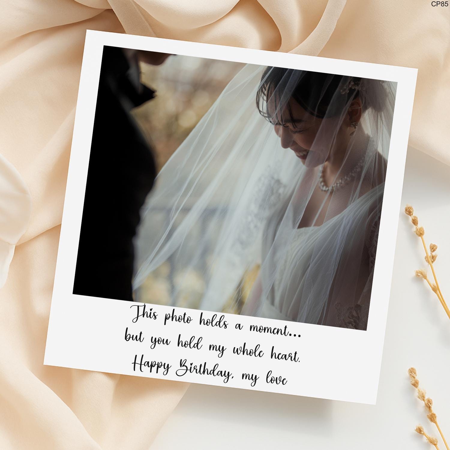 Personalized Photo Keepsake Card: Romantic Birthday Gift for Wife or Husband