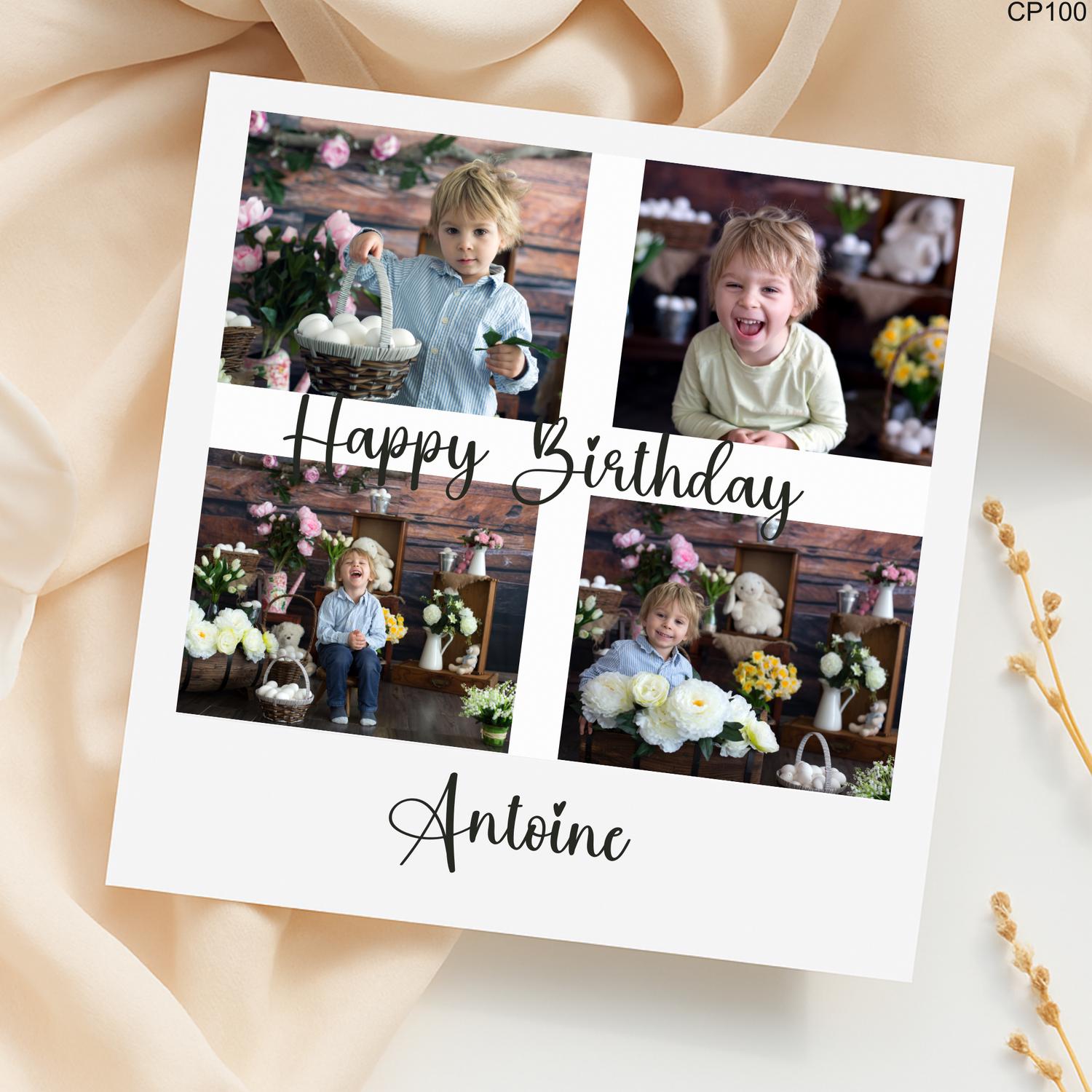 Personalized Photo Birthday Card: Custom Name, Handmade Keepsake
