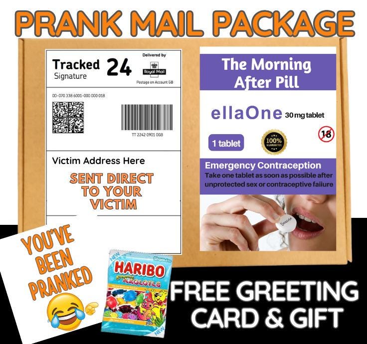 Prank Mail Package: Funny Gag Gift with Candy & Greeting Card