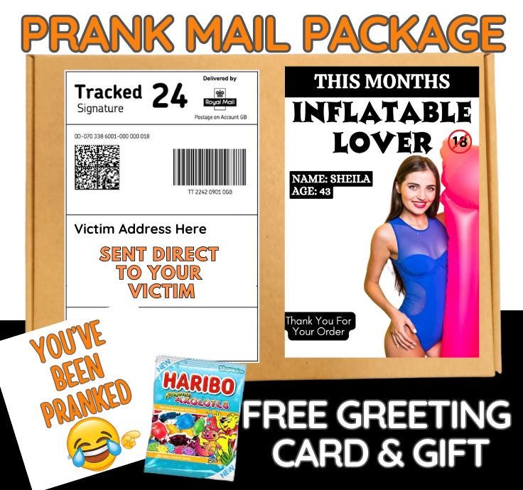 Hilarious Prank Mail Package: Inflatable Doll Gag Gift with Candy